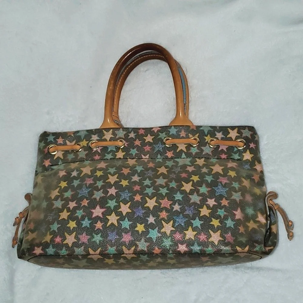 Dooney & Bourke Vintage Y2K Scribble Stars Satchel Bag Purse